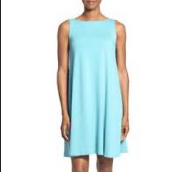 Eileen Fisher Dresses & Skirts - Eileen Fisher Teal bateau neck jersey dress